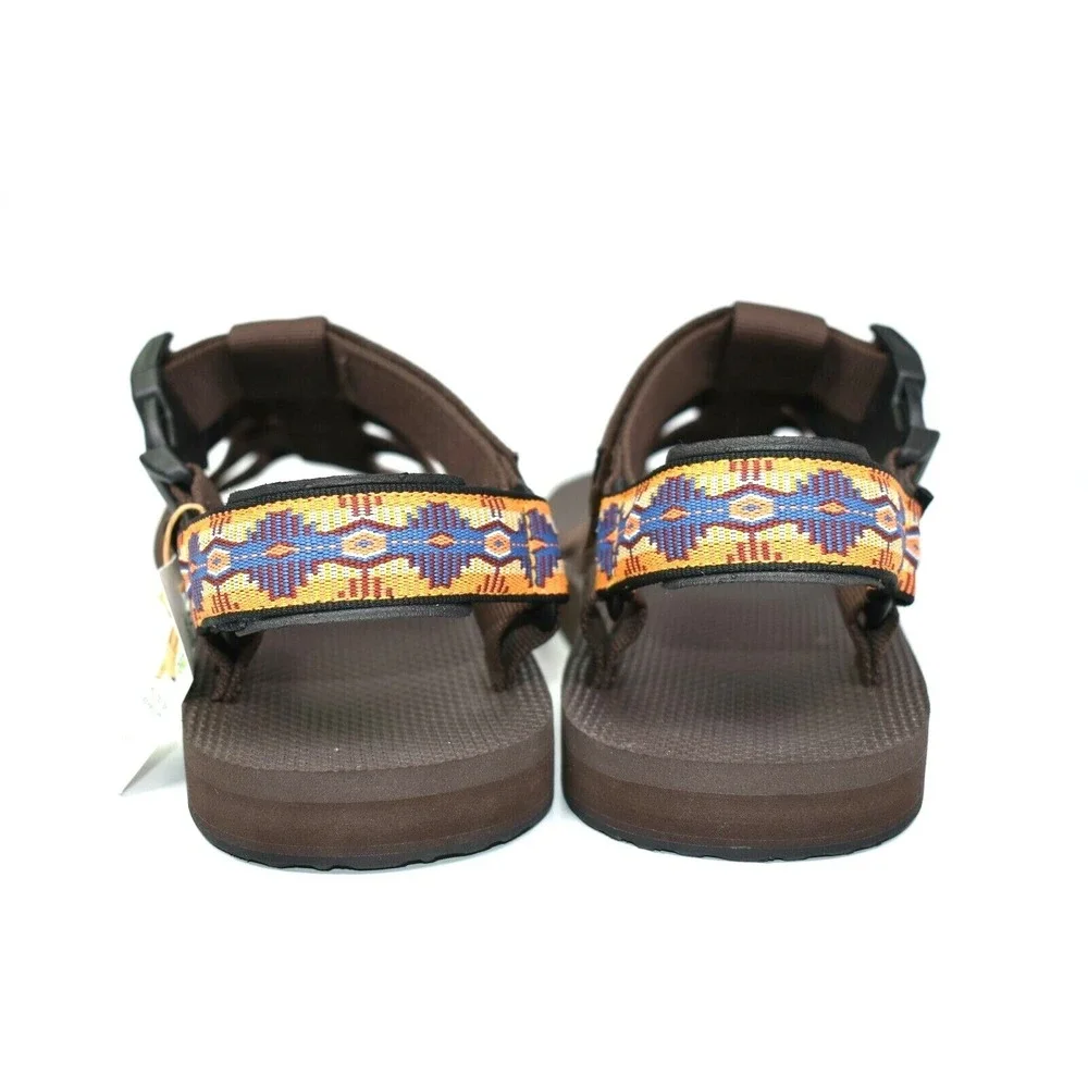 TEVA Men's Dorado‎ Brown Multi-Color Print Strap Sandals 1110640 Size 13